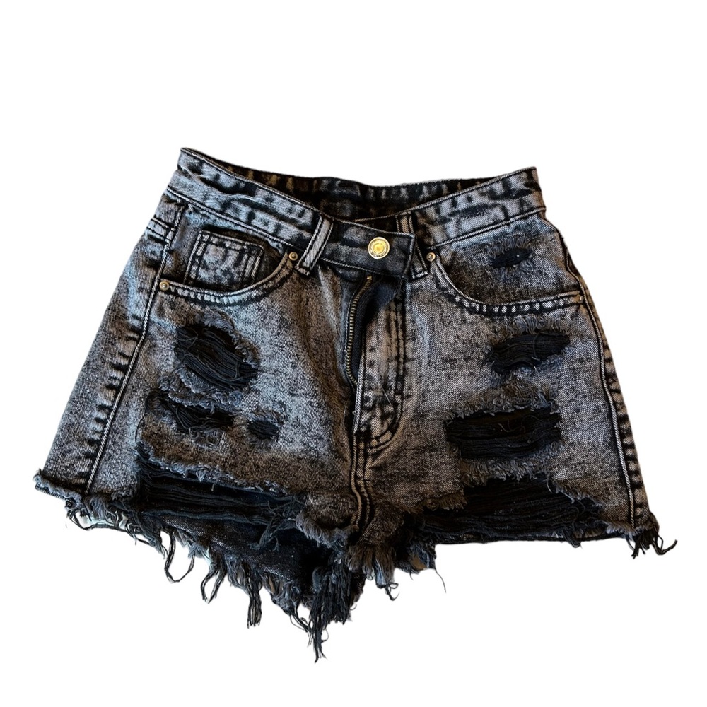 Black jean shorts